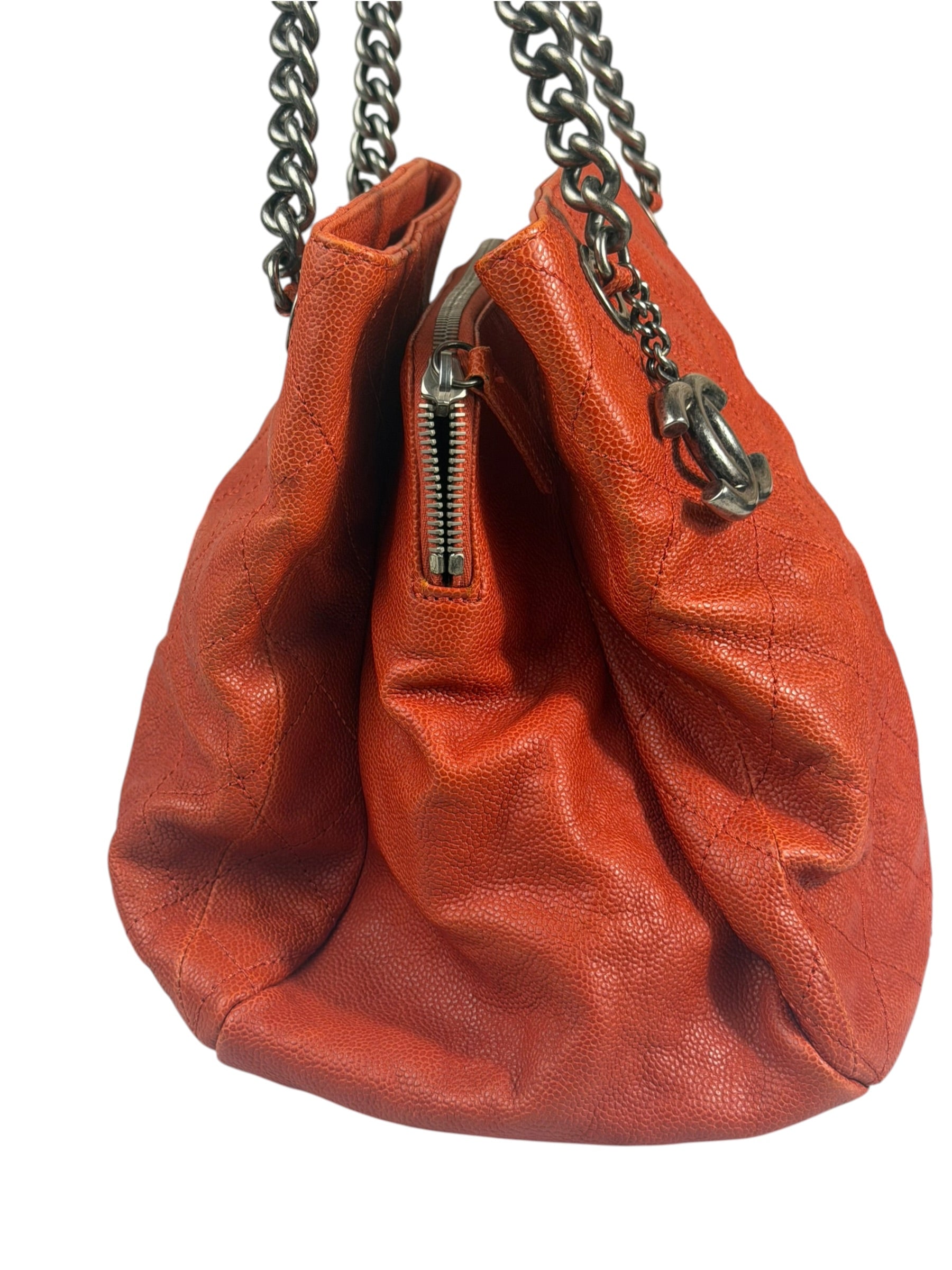 Chanel Red Caviar Quilted Small Frame Shoulder Bag 2011
