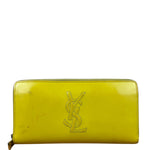 Yves Saint Laurent Yellow Patent Leather Zip-Around Long Wallet