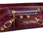 Balenciaga Purple Moto Flap Wallet