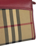 Burberry Red Leather House Check Continental Long Wallet