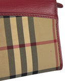 Burberry Red Leather House Check Continental Long Wallet