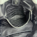 Prada Black Tessuto Nylon/Leather Waves Shoulder Bag
