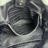 Prada Black Tessuto Nylon/Leather Waves Shoulder Bag