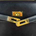 Hermes Black Mini Kelly 20 Box Calf 1991