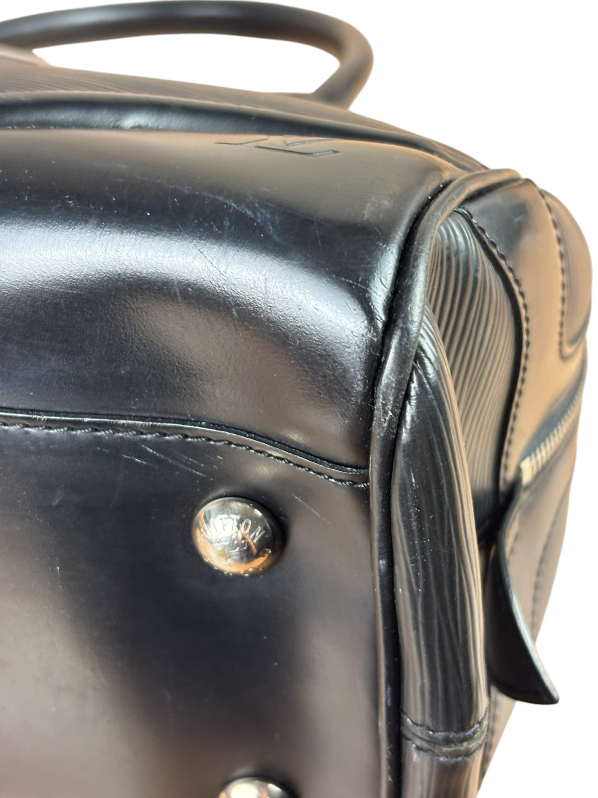 Louis Vuitton Black Epi Leather Montaigne Bowling Handbag GM