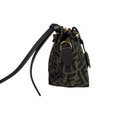 Fendi Brown Leather Trim Zucca By The Way Soft Mini Crossbody