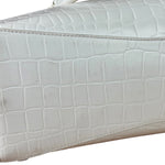 Balenciaga White Crocodile-Embossed Leather Two-Way Bag