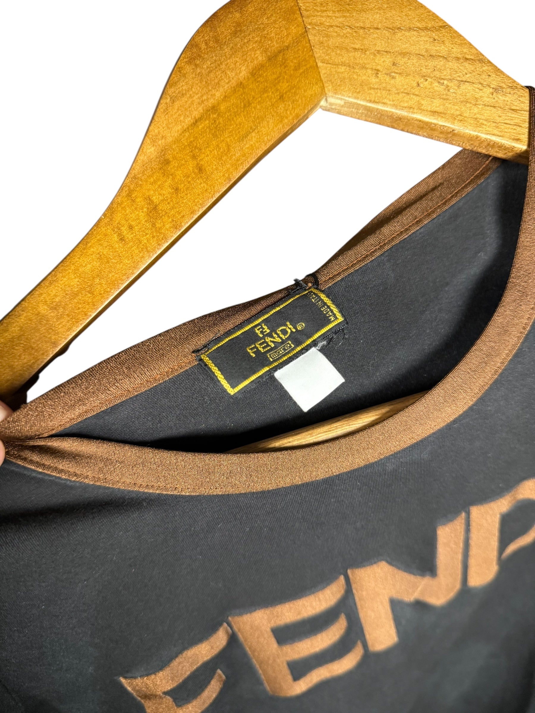 Fendi Logo Black Short Sleeve Top