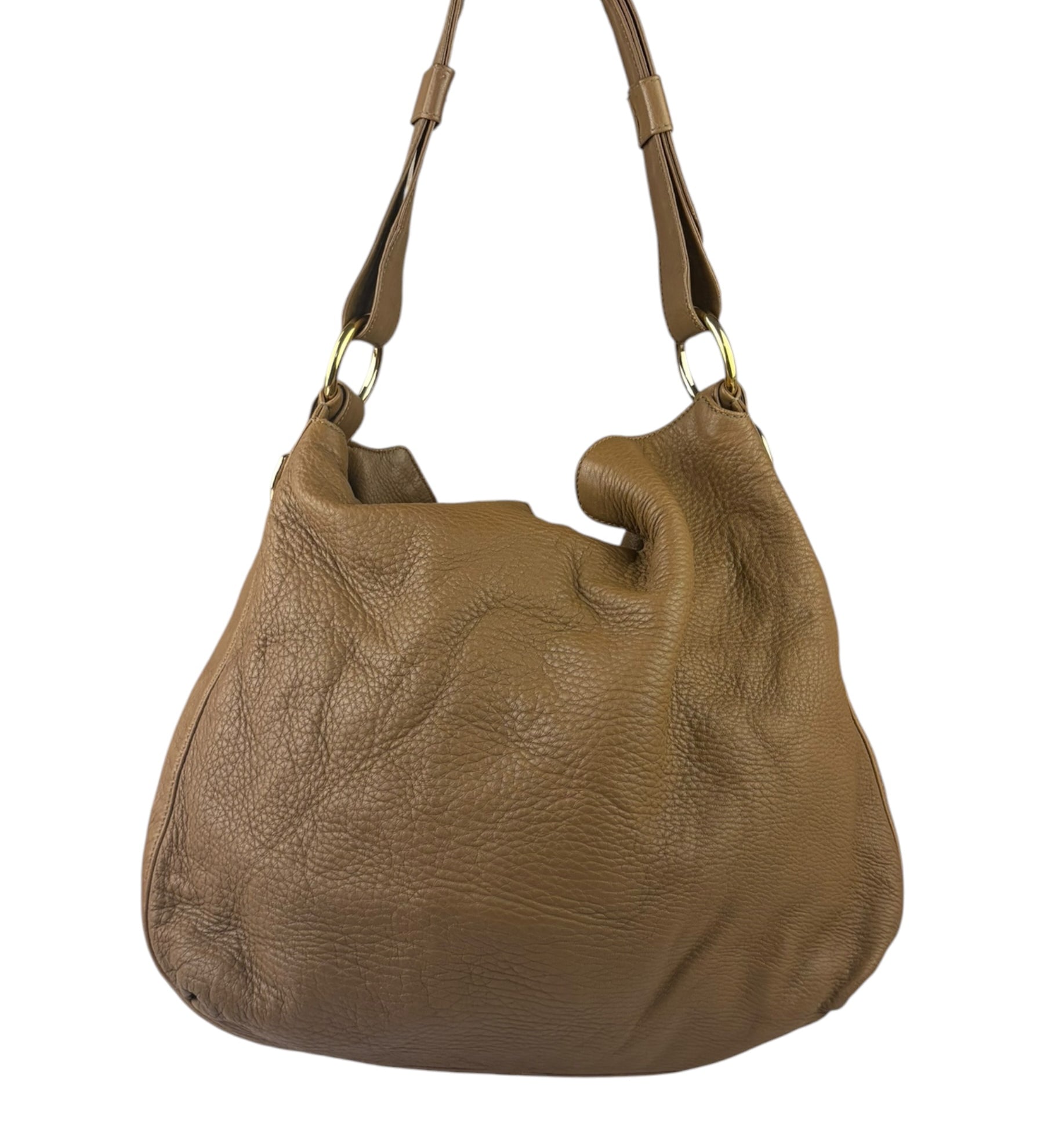Gucci Tan Brown Leather Wave Hobo Bag
