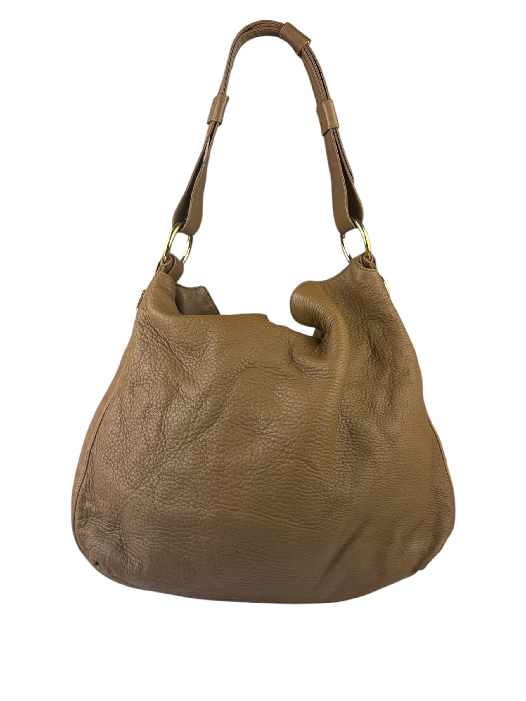 Gucci Tan Brown Leather Wave Hobo Bag