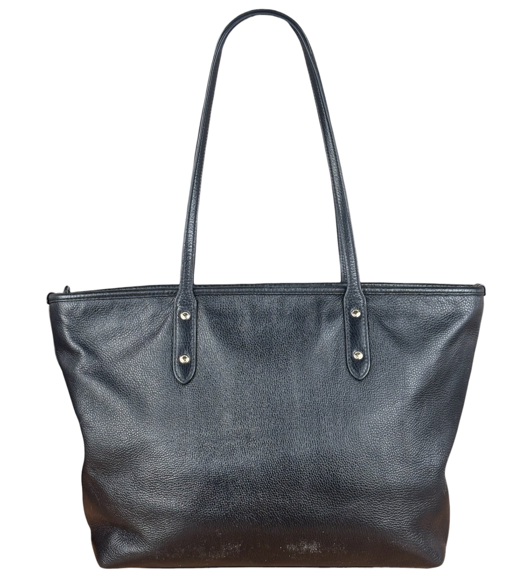 Coach Black Leather City Zip Tote Bag