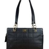 Chanel Black Choco Bar Stitch Caviar Chain Tote 2002