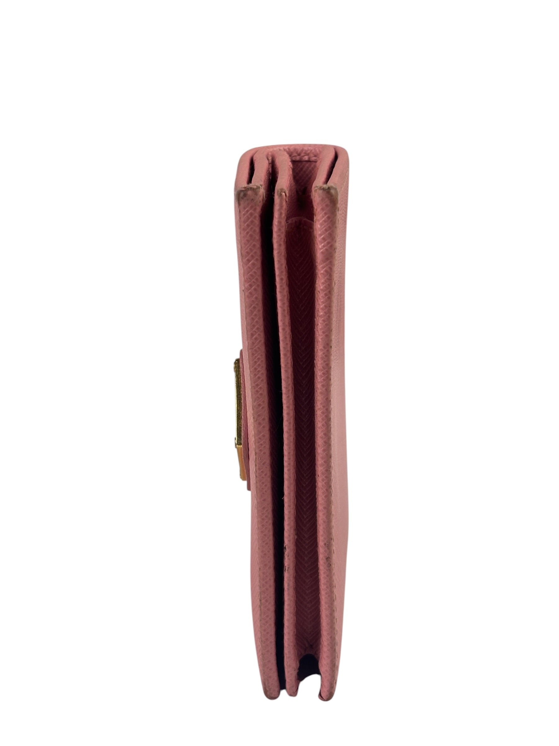 Prada Pink Saffiano Leather Wallet