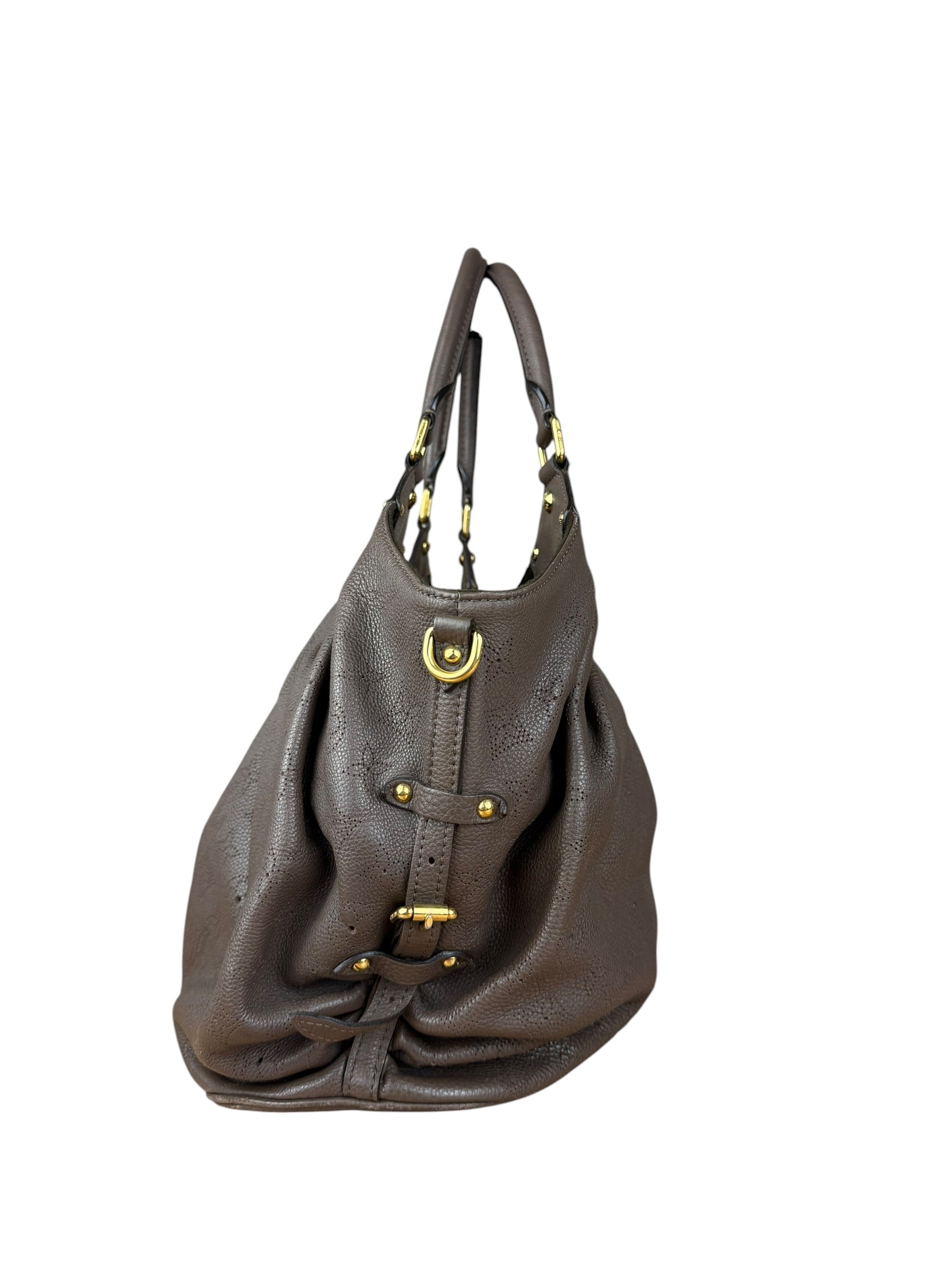 Louis Vuitton Brown Leather Mahina Hobo Bag