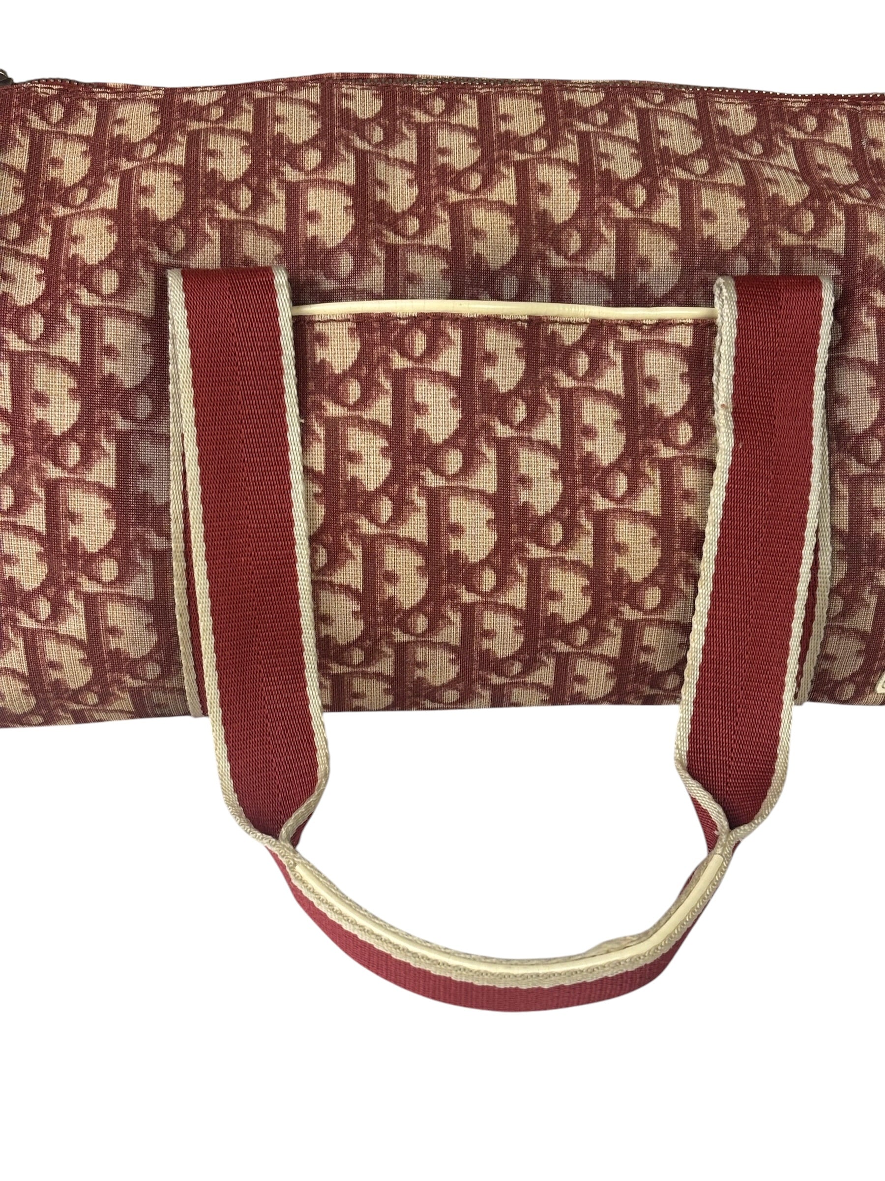 Christian Dior Vintage Red Trotter Boston Bag