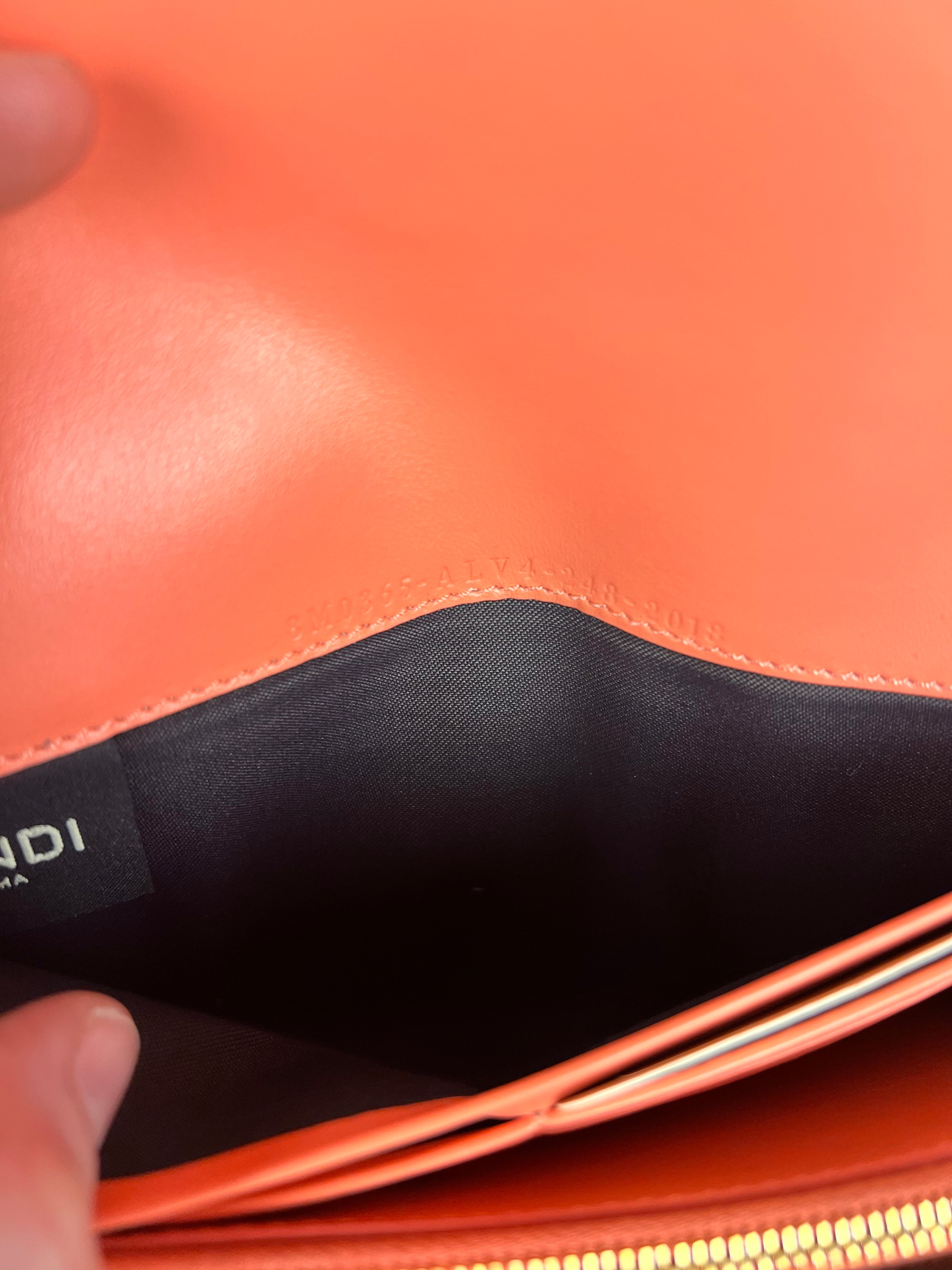 Fendi FF Diamonds Continental Peach Wallet on Chain