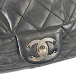 Chanel Black/Grey Quilted Calfskin Matelassè Iridescent Flap Bag 2009