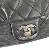 Chanel Black/Grey Quilted Calfskin Matelassè Iridescent Flap Bag 2009