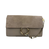 Chloe Grey Leather/Suede Faye Clutch