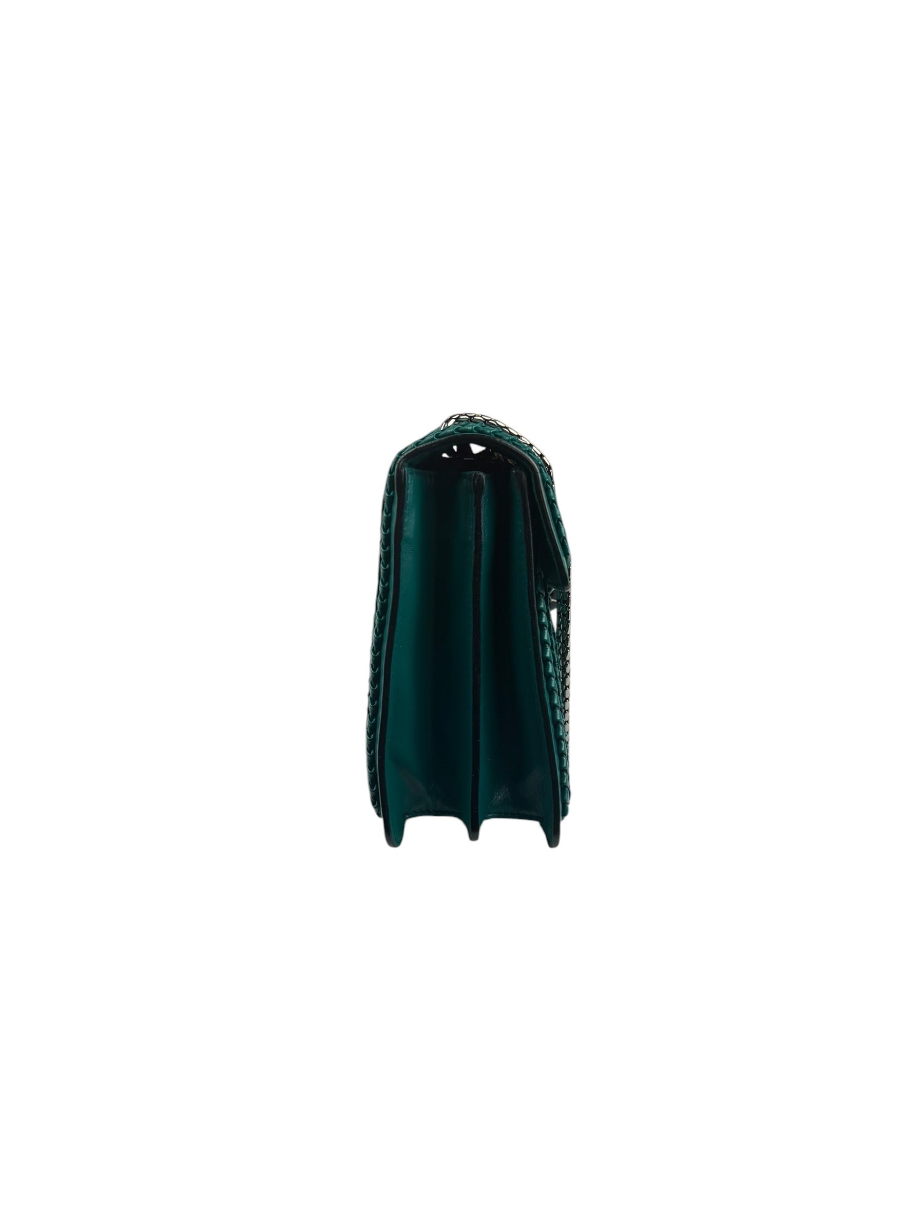 Bvlgari Green Leather Serpenti Forever Shoulder Bag