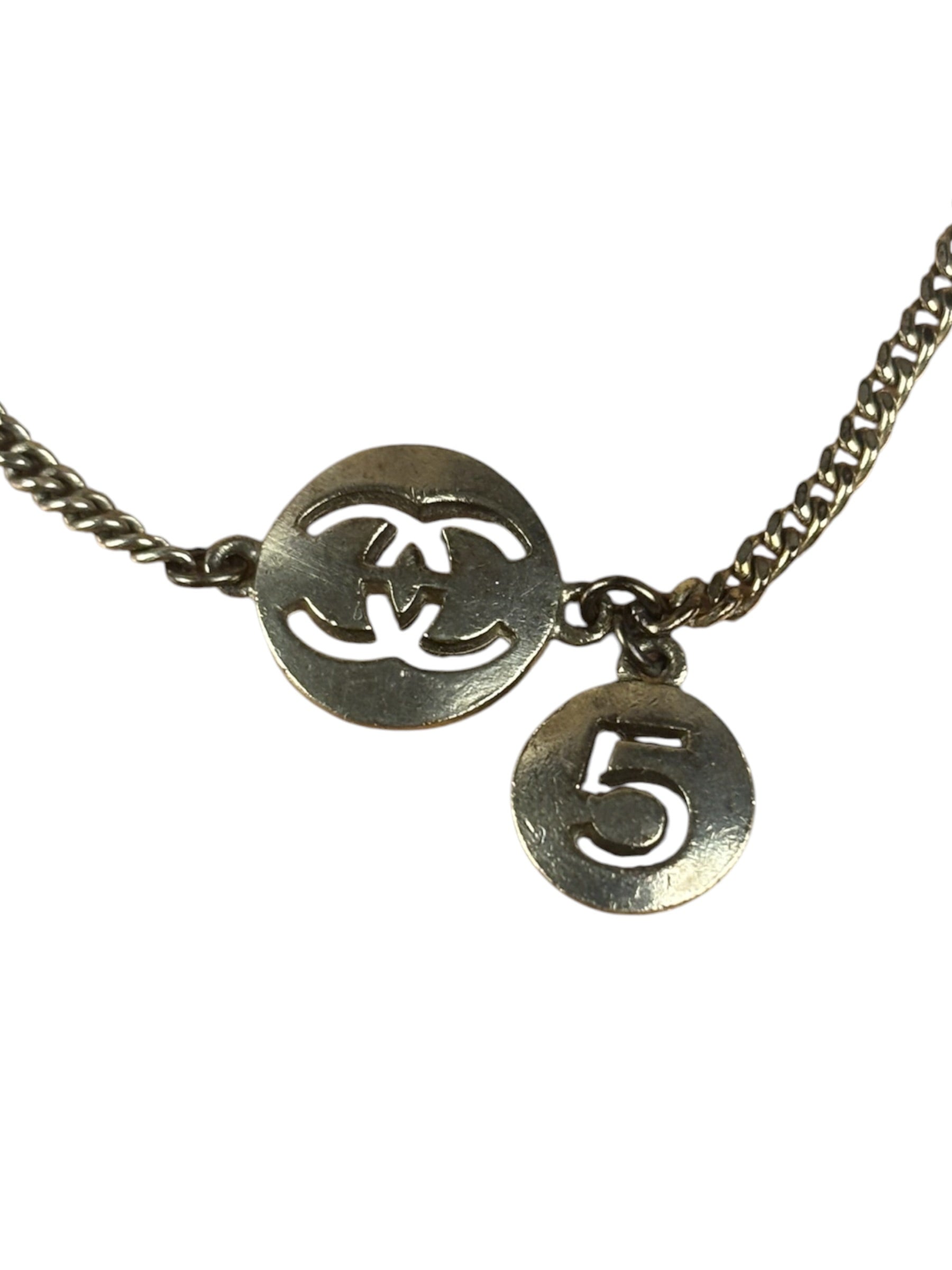 Chanel Vintage Double Medallion Charm Bracelet