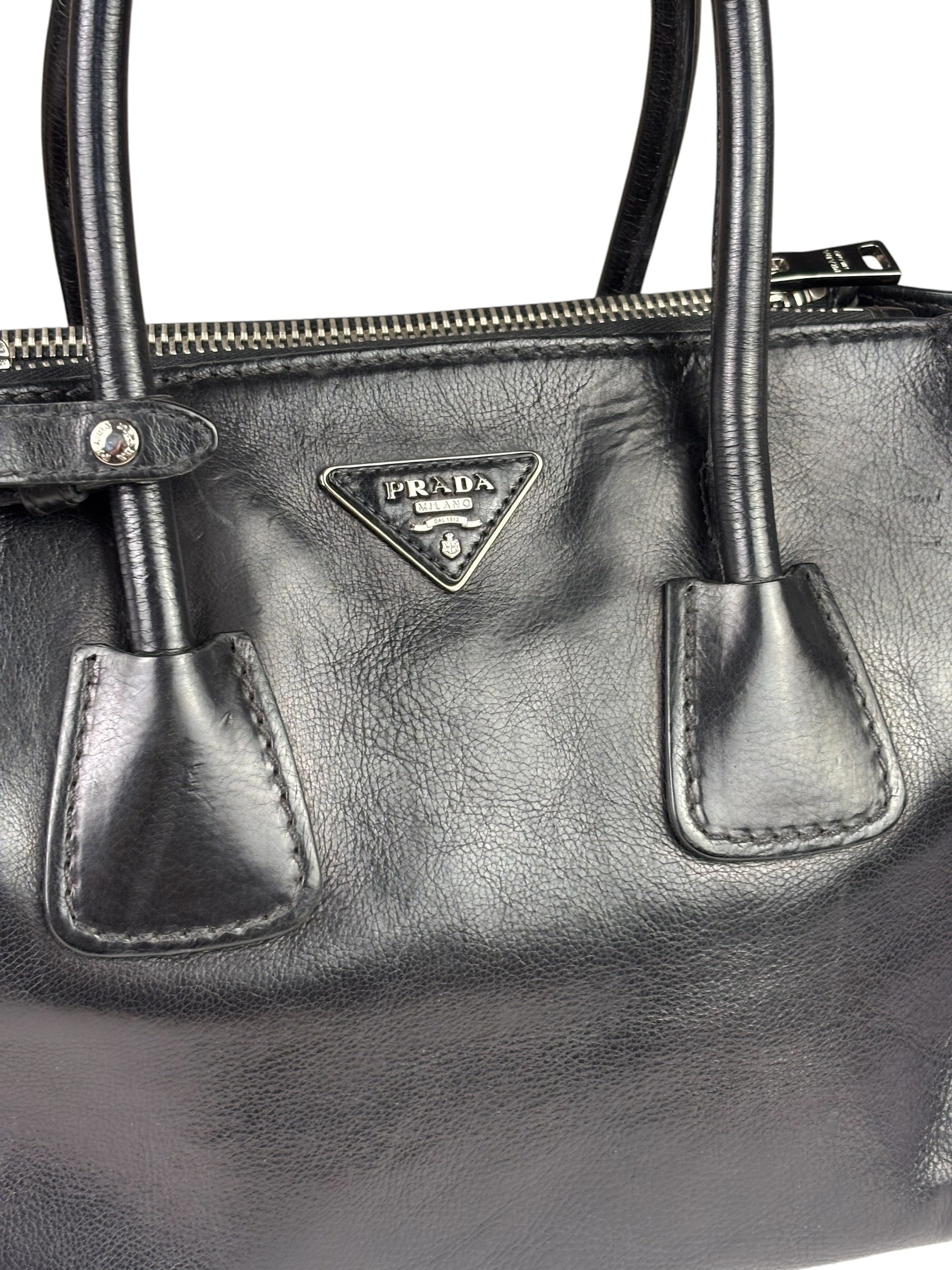 Prada Black Leather/Suede Shoulder Bag