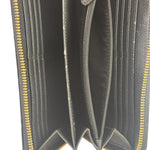Coach Black Patent Leather Canvas Signature Zip-Around Long Wallet