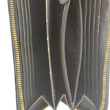 Coach Black Patent Leather Canvas Signature Zip-Around Long Wallet
