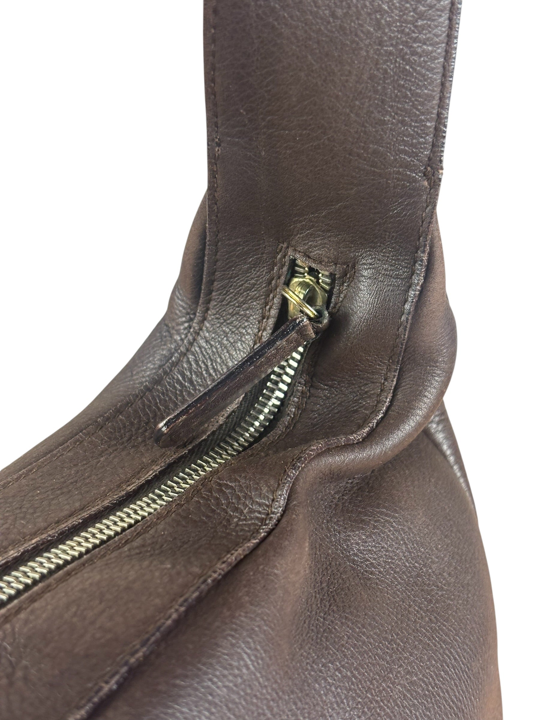 Ferragamo Vintage Brown Leather Hobo Bag