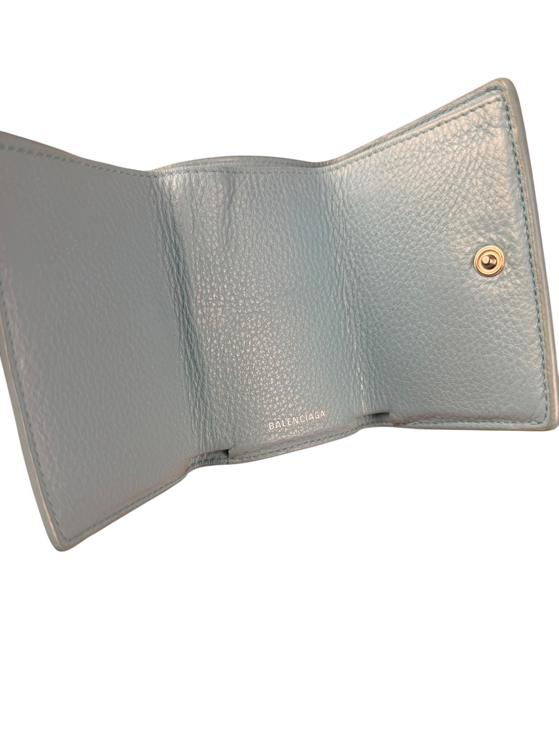 Balenciaga Baby Blue Tri-Fold Wallet