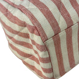 Chanel Vintage Pink/Cream Denim Maxi Stripped Tote 1994