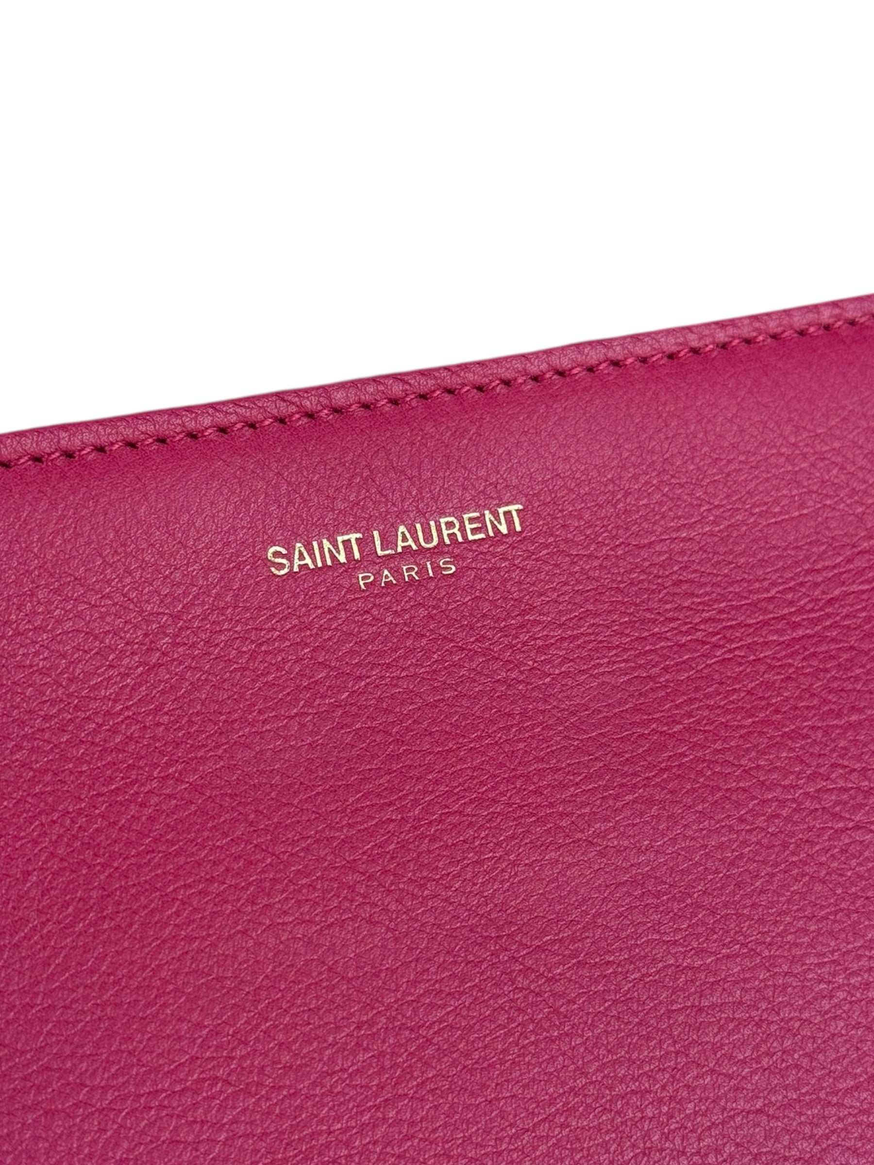 Saint Laurent Pink Leather Y Ligne Clutch