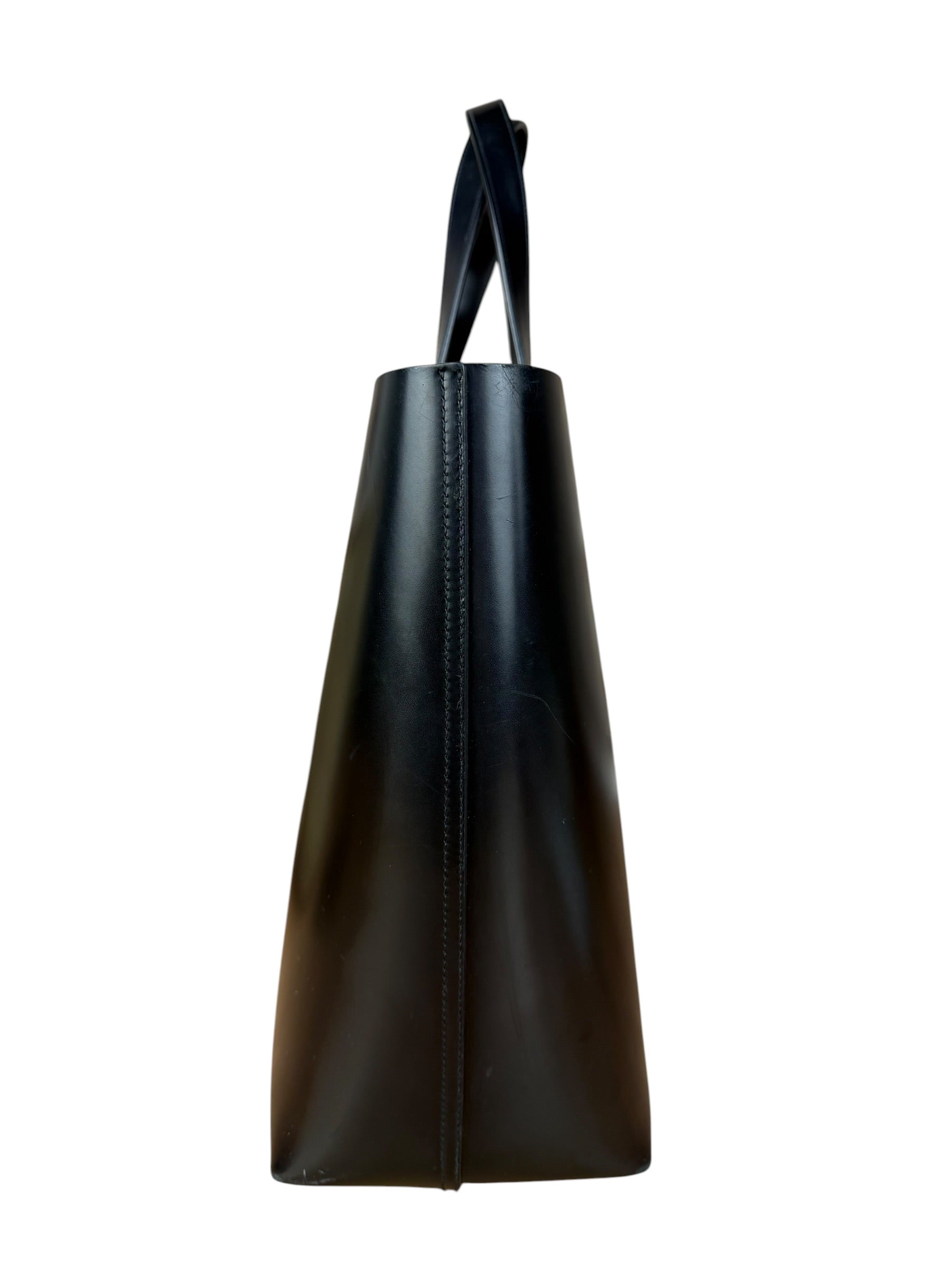 Saint Laurent Black Leather Shopping Tote Bag