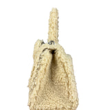 Balenciaga Furry Hourglass 2Way Handbag Beige