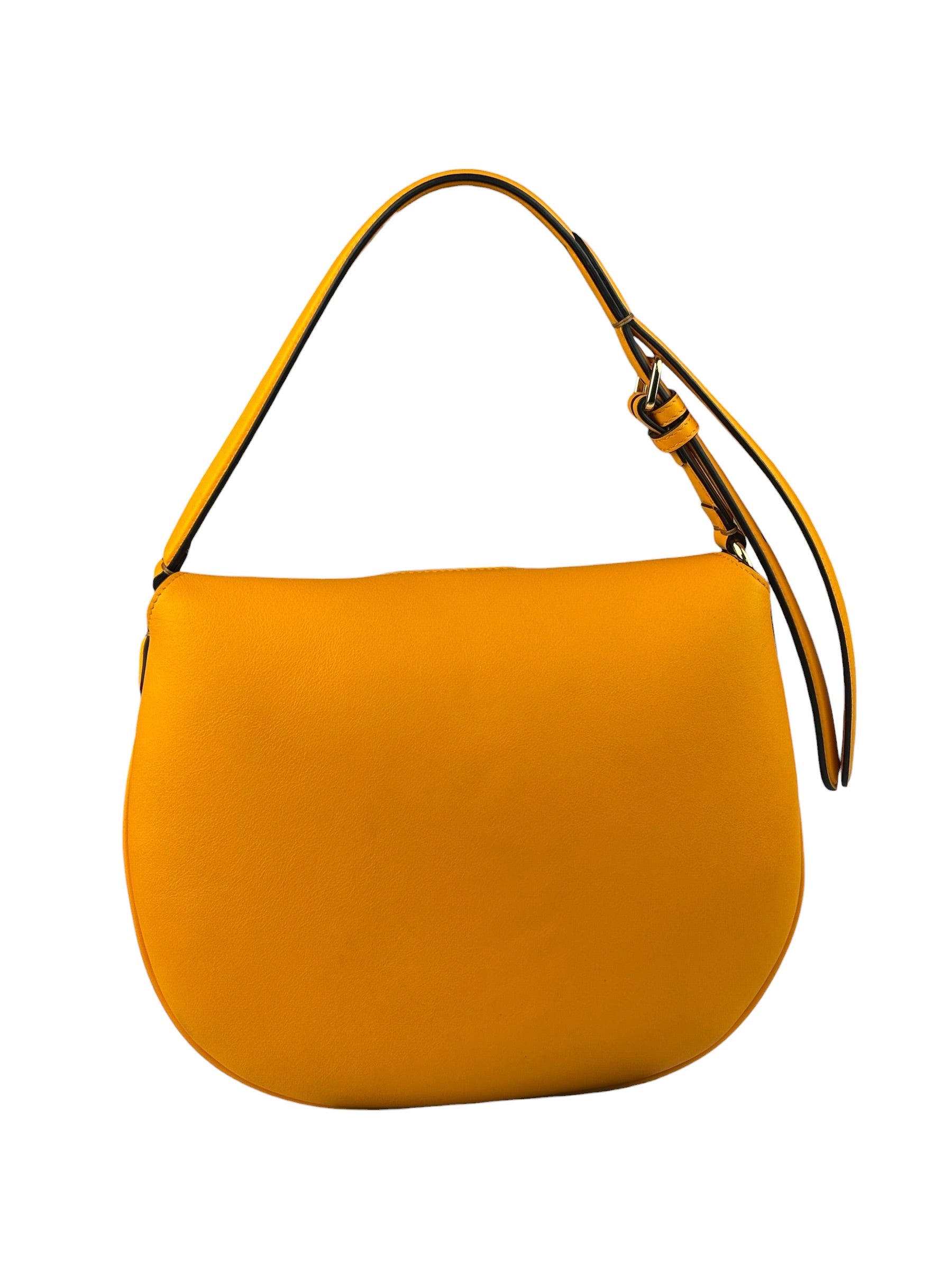 Fendi Orange Leather Small Croissant Hobo Bag