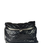 Chanel Black Quilted Lambskin Tabatiere Fold-Over Shoulder Bag 2014