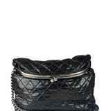 Chanel Black Quilted Lambskin Tabatiere Fold-Over Shoulder Bag 2014