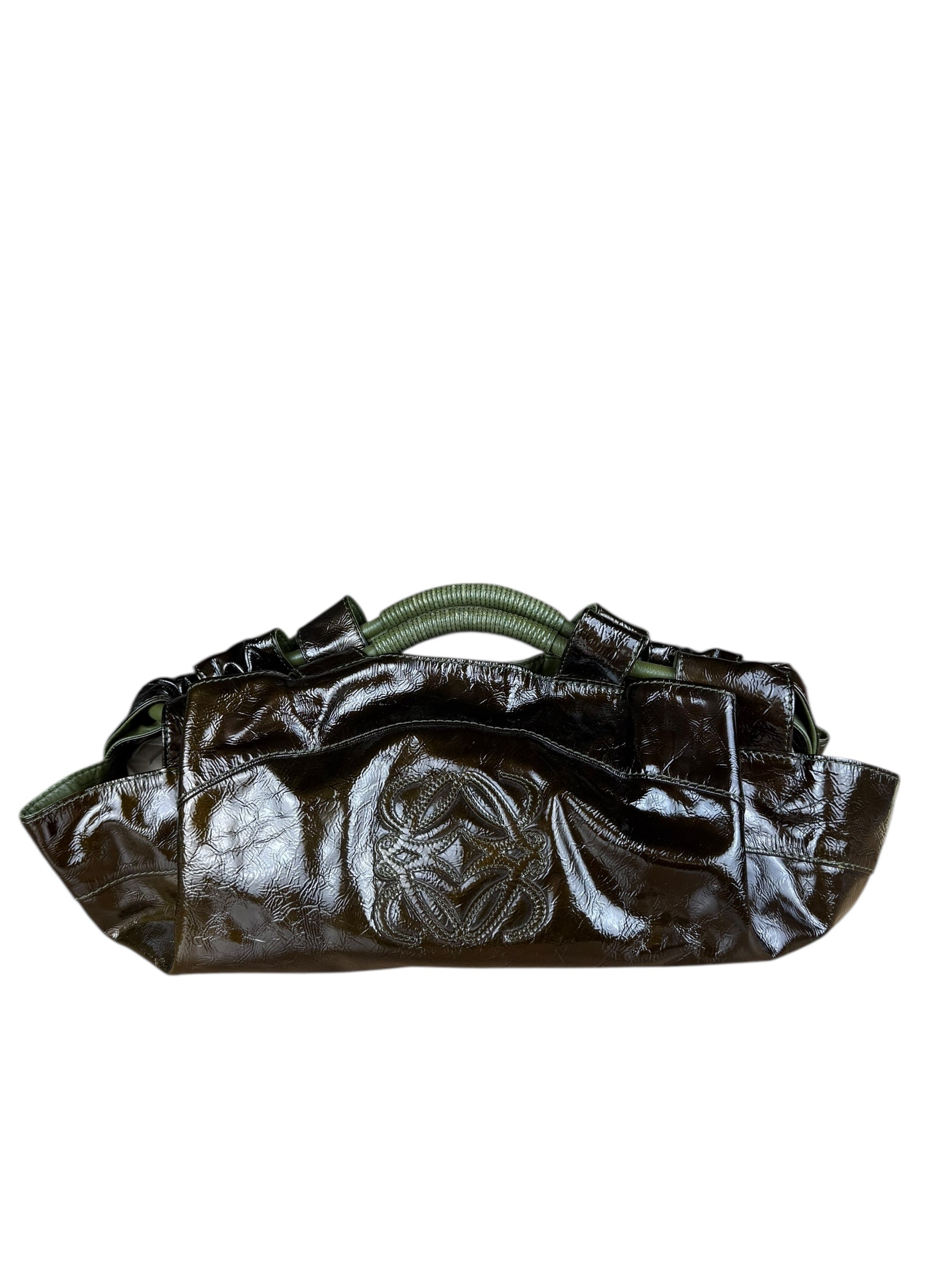 Loewe Vintage Nappa Aire Brown Patent Handbag