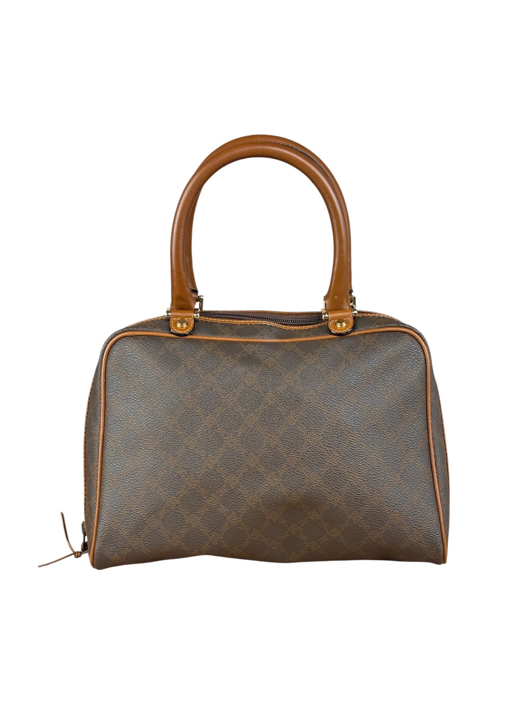 Bally Vintage Leather Coated Monogram Handbag