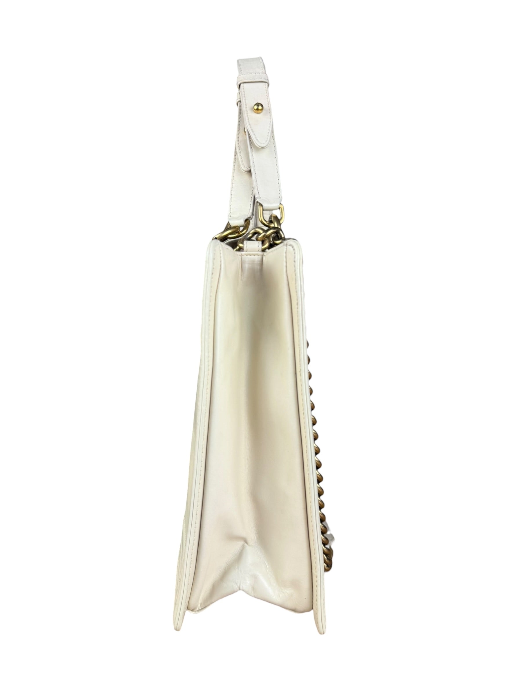 Chanel Ivory Leather Large Jetsetter Boy 2Way Handbag 2011