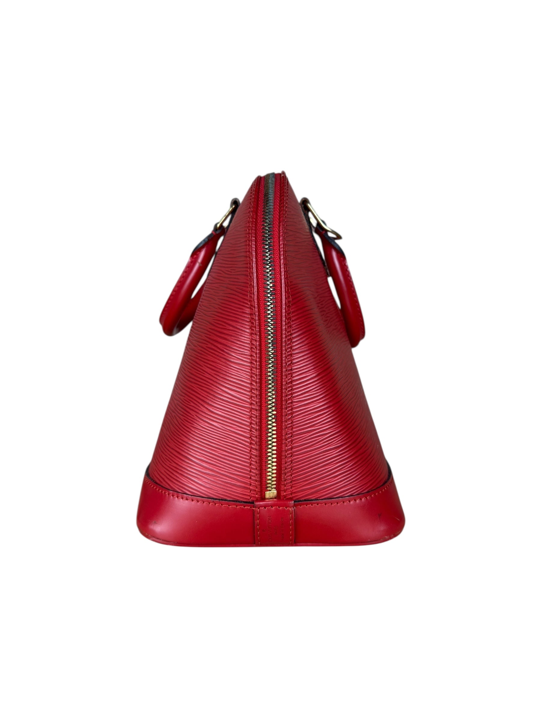Louis Vuitton Red Epi Alma Handbag