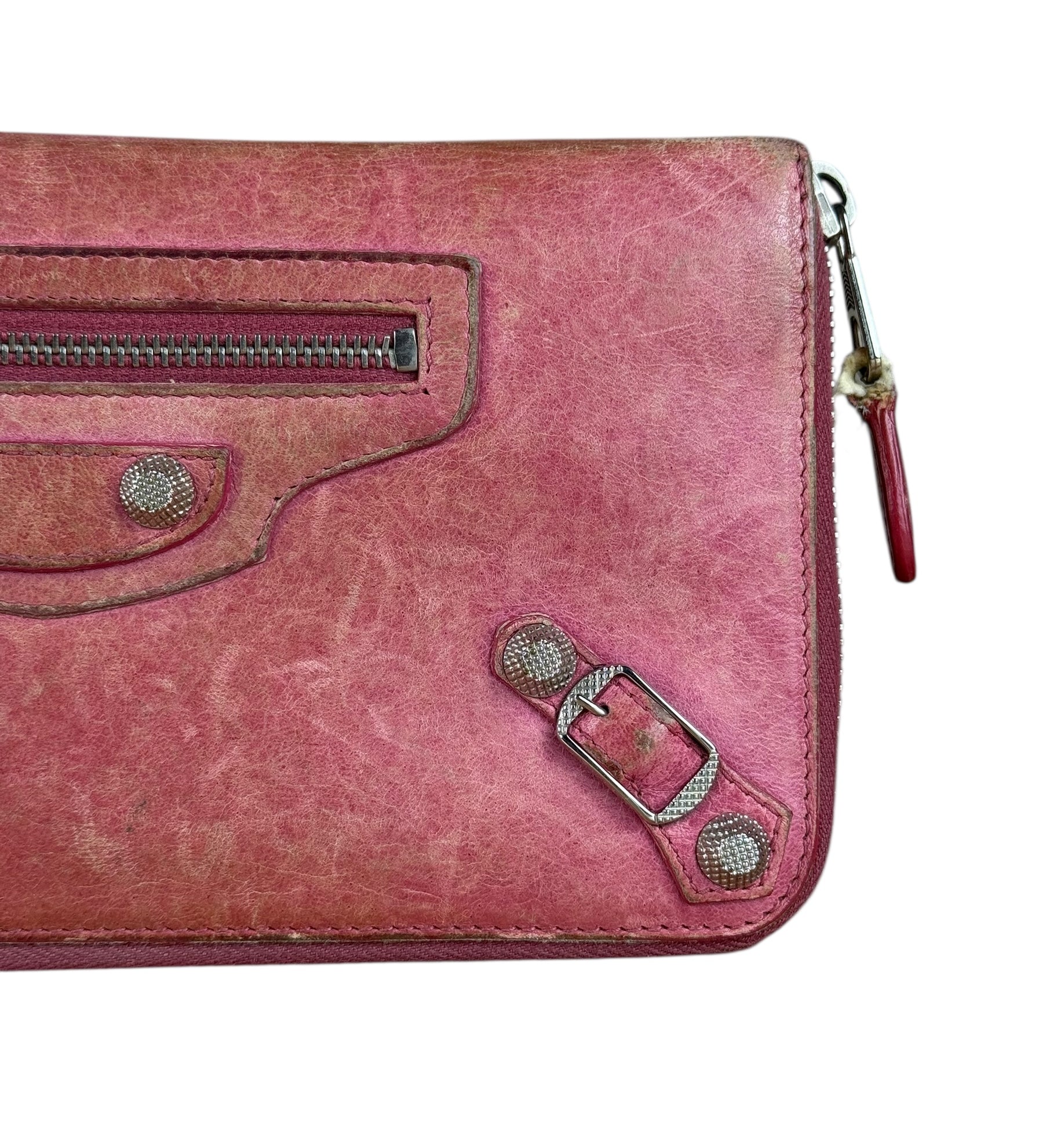 Balenciaga Vintage Pink Le Agneau Long Wallet