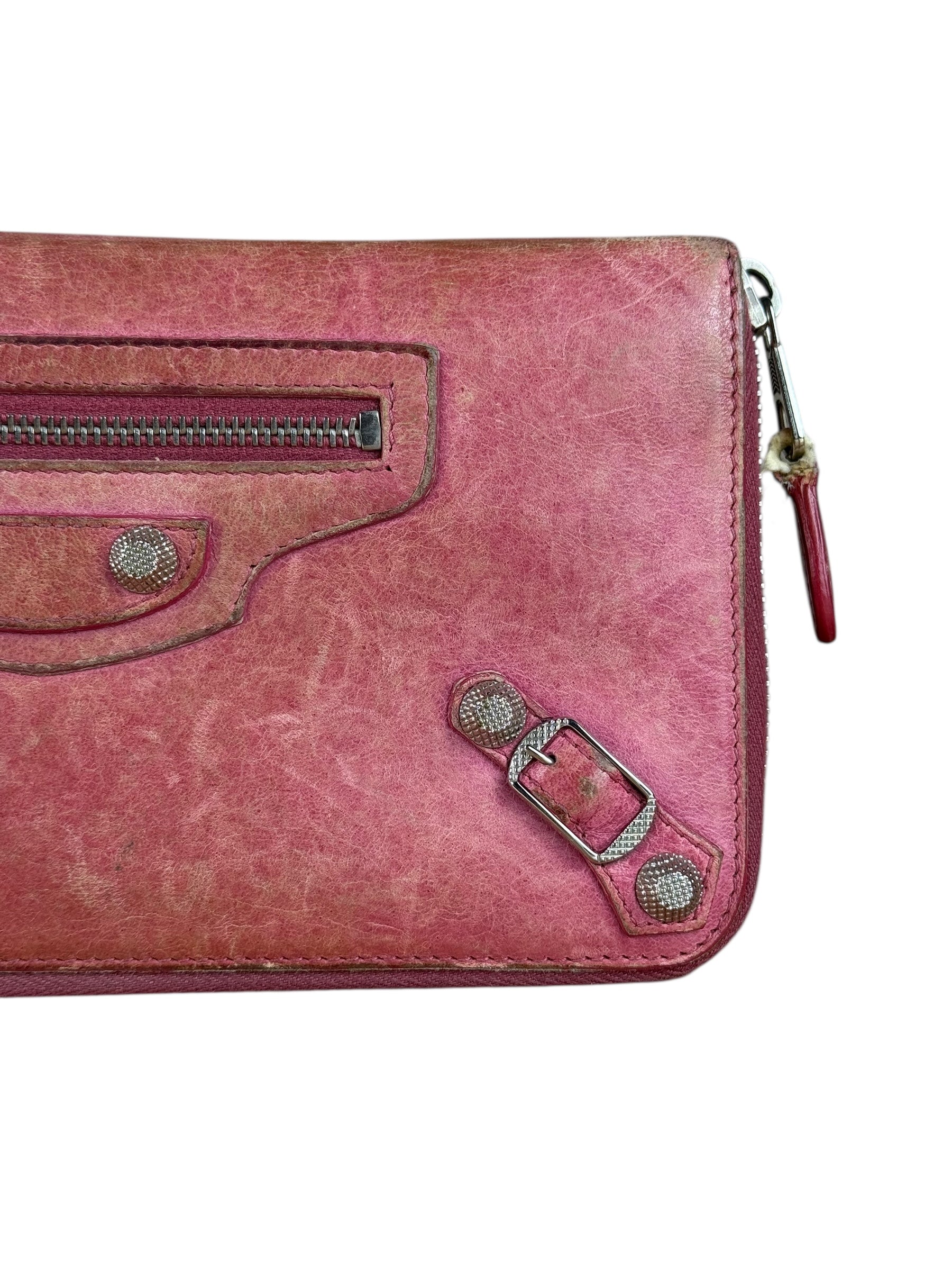 Balenciaga Vintage Pink Le Agneau Long Wallet