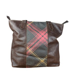 Vivienne Westwood Brown Leather Tartan Shoulder/Tote Bag