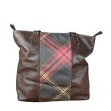 Vivienne Westwood Brown Leather Tartan Shoulder/Tote Bag