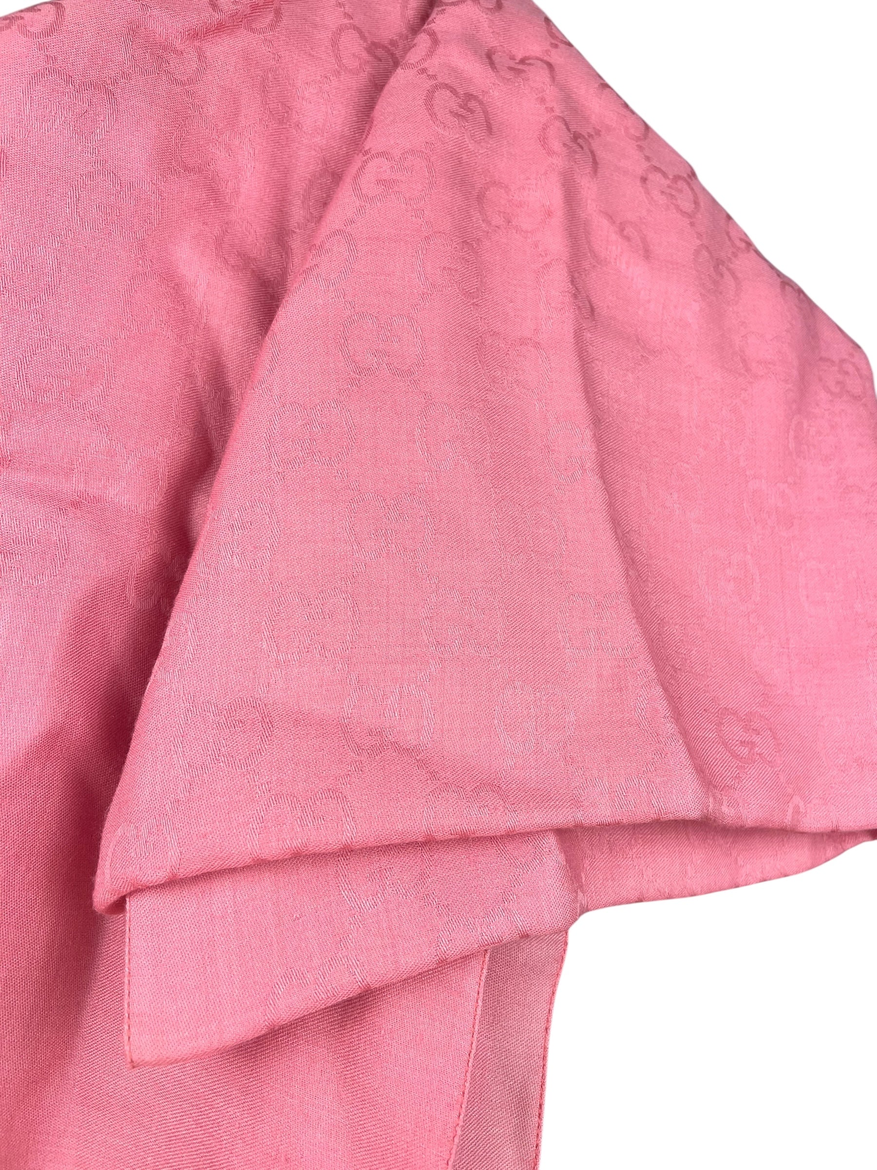 Gucci GG Pink Silk/Wool Scarf