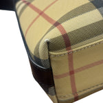 Burberry Black Leather Trim House Check Pochette