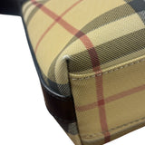 Burberry Black Leather Trim House Check Pochette