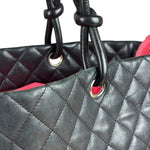 Chanel Black Leather Cambon Ligne large Tote Shoulder Bag 2004