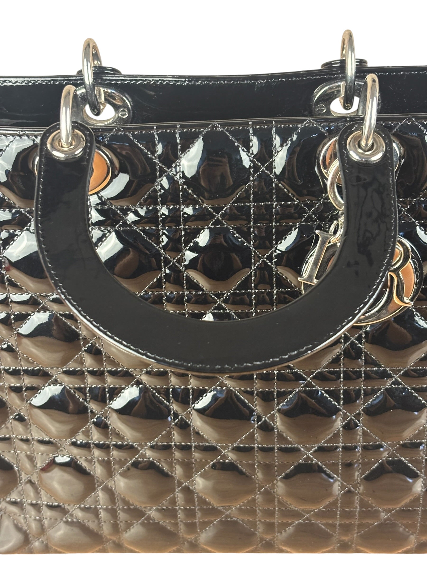 Christian Dior Black Cannage Quilted Leather Medium Lady Dior Handbag